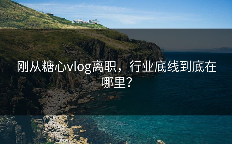 刚从糖心vlog离职，行业底线到底在哪里？