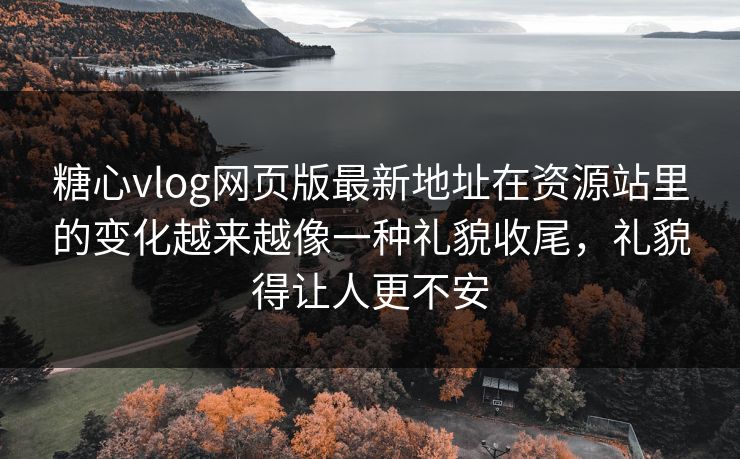 糖心vlog网页版最新地址在资源站里的变化越来越像一种礼貌收尾，礼貌得让人更不安